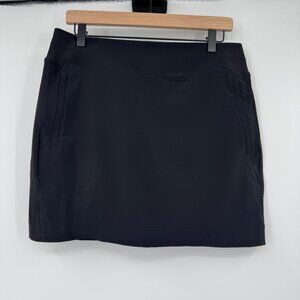 Athleta Skort Women’s size 12  Black Zip Pockets Elastic Waist Shorts Tennis Run